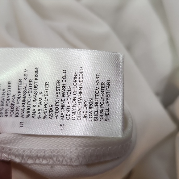 Divided H&M white sheer dress flowy knit top sz 12 asymmetrical hem slip dress - Picture 12 of 12